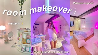 EXTREME ROOM MAKEOVER  TOUR aestheticpinterest inspired [upl. by Uwton]