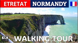 Exploring Etretat Normandy 🇨🇵 Beach Cliffs and Town Walking Tour 🏖️ Walking Tour Etretat [upl. by Shaffert889]