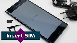 Sony Xperia XZ Premium How to insert SIM card  memory card [upl. by Slavic565]