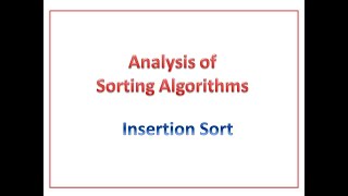 Analysis of Insertion sort Algorithm Best Case [upl. by Notsirhc]