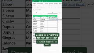 Comment associer deux cellules rapidement Ici je vous présente la fonction CONCATENER [upl. by Nnaaras]