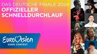 Die Songs des deutschen ESCVorentscheids 2024 im Schnelldurchlauf  Eurovision Song Contest  NDR [upl. by Qulllon]