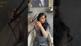 Updo Side Bang Style wiginstall wiginfluencer wigtutorial halfuphalfdown sideswoop bodywave [upl. by Nnahs]