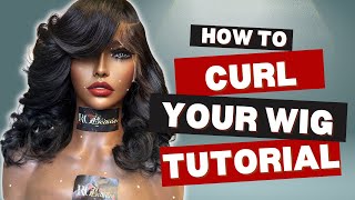 How to curl a wig  Bombshell curls  Barrel curls [upl. by Loutitia834]