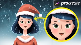 Christmas Character tutorial in Procreate  159 [upl. by Merideth240]