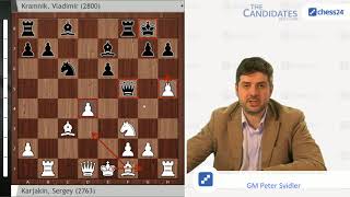 KarjakinKramnik Berlin Candidates 2018 Round 9 Recap with Peter Svidler [upl. by Yrreg]