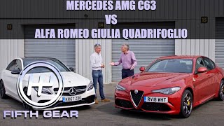 Mercedes AMG C63 vs Alfa Romeo Giulia Quadrifoglio  The COMPLETE challenge  Fifth Gear [upl. by Bryce]