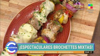 ¡Cómo hacer BROCHETTES MIXTAS de pollo y cerdo con chimichurri fácil 🤤🍢 [upl. by Sekoorb]