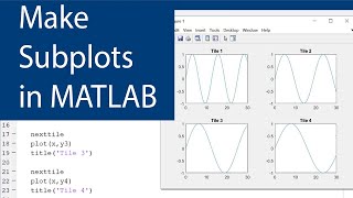 How to Make Subplots in MATLAB using Tiledlayout [upl. by Notlek]