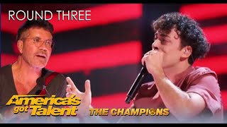 Moses Concas Italys Winner Gets The Simon Treatment on AGT Champions [upl. by Ahseekal176]