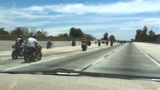 LA Motorcycle ride 60 freeway July 12 2015 part 1 [upl. by Adnerak867]