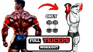 Dumbbell Only  Full Triceps Workout for Explosive Arm Growth [upl. by Hux771]