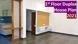 East Facing Duplex House 1st Floor Planning and Tour Living Pooja and a Master Bedroom [upl. by Eitsud]