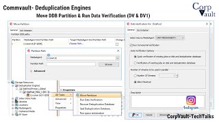 Commvault  Deduplication Engines Move DDB Partition amp Run Data Verification DV amp DV1  Part03 [upl. by Adnuahs]