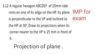 Important topics for examprojection of planeMost important topics for drawingI EXAMengineering [upl. by Jasmin]