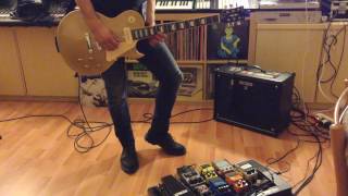 Harley Benton SC 450 gold top P90 playing with pedals  KUSH [upl. by Eciuqram548]