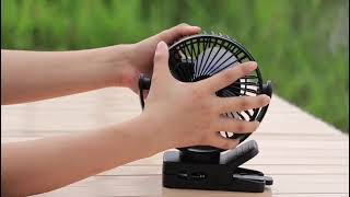 Portable Fan with Remote Control amp Timer amp LED Lights 60hrs 12000mAh USB Rechargeable Battery Fan [upl. by Rehotsirhc454]