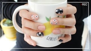 Self Nail Art Easy and Cute Flower Nail Art  Wishtrend [upl. by Ardyaf]