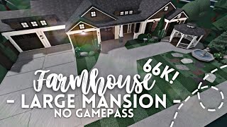 bloxburg  no gamepass large farmhouse mansion  66k ꒰ exterior build ꒱  itapixca builds [upl. by Airbma651]