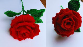 How to Crochet RoseAmigurumi RoseCrochet Rose FlowerPatternAmigurumi CrochetRose diy [upl. by Wons]