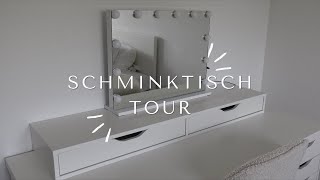 SCHMINKTISCH TOUR  organizing amp cleaning 🧼💄✨ angelinajolxe [upl. by Mignon589]