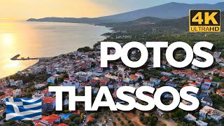 ⛱️THASSOS  POTOS🐠 Greece ⛱️ 4K  Drone [upl. by Sutsugua653]