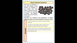 Alloys Practice GCSE Chemistry Question [upl. by Aneert45]