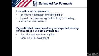 MBDA Federal amp State Estimated Taxes Webinar March 26 2024 [upl. by Ciardap]