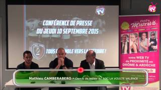 Conférence de presse du ROC LA VOULTE VALENCE du 10 09 2015 [upl. by Aicsile]