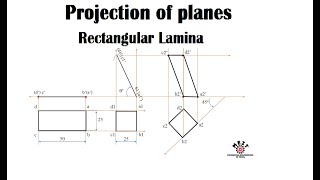 Rectangular Plane  Projection of Planes  Easy Method  Engineering Graphics  EG  Tamil [upl. by Anovad485]