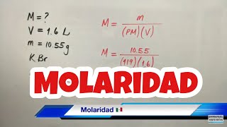 MOLARIDAD y NORMALIDAD en Química [upl. by Thgirw406]