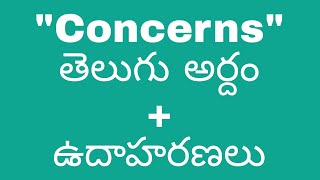 concerns meaning in telugu with examples concernsmeaninginteluguconcernstelugumeaningconcerns [upl. by Aramas]