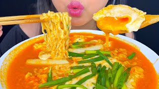 ASMR EXTRA CHEESY SPICY BULDAK NOODLES amp SOFT BOILED EGG  EATING SOUNDS  MUKBANG  ASMR PHAN [upl. by Einnaj]