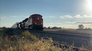 BNSF SD70ACe leads 60 mph BNSF Intermodal train ft H2 Gevo BNSF Transcon Marceline sub92223 [upl. by Clarence328]