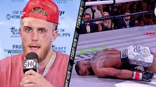 JAKE PAUL DETAILS BRUTAL KO OF TYRON WOODLEY  FULL PAUL VS WOODLEY 2 POST FIGHT PRESS CONFERENCE [upl. by Nitneuq]