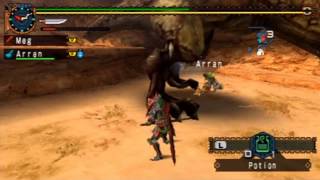 MHFU  HR6 quotOneHorned Demon Kingquot Diablos  Coop with Arran [upl. by Whitehurst154]