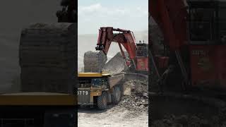 Hitachi ex 2500 loading komatsu truck [upl. by Kalila]