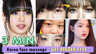 3 MIN Get Bigger Eyes Natural Eye Lift and Eyebrow Lift Massage  Korean Eye Massage [upl. by Avalsorim682]