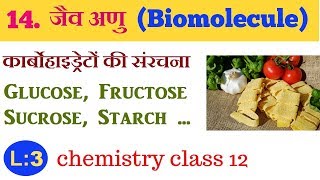 chapter 14 जैव अणु Biomolecule L3class 12 chemistry hindi medium [upl. by Enirehtac29]