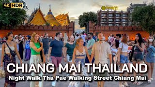 🇹🇭 4K HDR  Night Walk in Chiang Mai Thailand  Tha Phae Sunday Walking Street 2023 [upl. by Cesya]