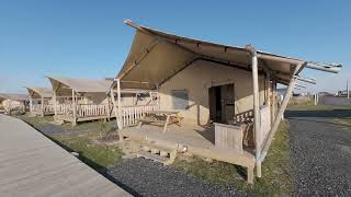 Waterfront Glamping Tent FlyThrough Tour  Sun Outdoors Chincoteague Bay Virginias Eastern Shore [upl. by Hendrika]