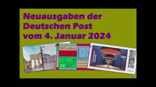 Neu im Album BriefmarkenNeuausgaben der Deutschen Post 0124  Deutsche Post new stamps January 24 [upl. by Cence]