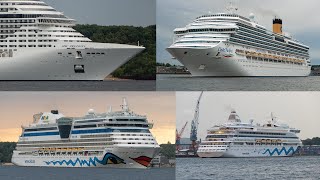 5 CRUISE SHIPS arrive the port of Kiel 4K [upl. by Sucy824]