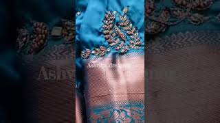 Simple leaf loading design aariembroidery aarionlineclass aaribeadwork minnale [upl. by Glaudia]