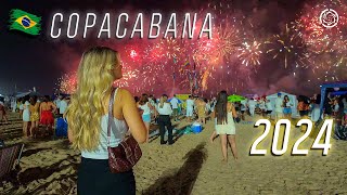 COPACABANA 2024 🇧🇷 NEW YEAR CELEBRATION — Rio de Janeiro Reveillon Brazil 【 4K UHD 】 [upl. by Ellswerth863]