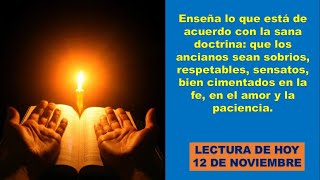 La Lectura Bíblica de Hoy 12 de noviembre [upl. by Ric196]