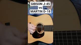 Martin D18 vs Gibson J45  Acoustic Comparison acousticguitar [upl. by Harrow]