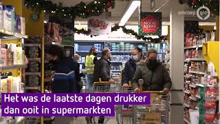 Weer drukke dag voor supermarkten [upl. by Ajuna]