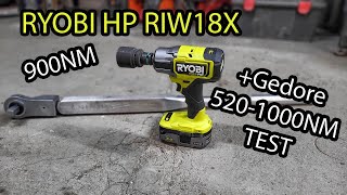 RYOBI RIW18X 900NM Klucz Udarowy HP  TEST  DYNO Test 1000NM z kluczem GEDORE 5201000NM [upl. by Rhtaeh682]