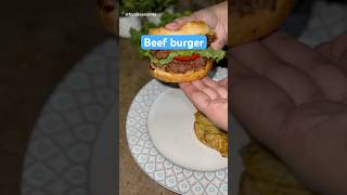 Beef burger asmr recipe music youtubeshorts food viralvideo [upl. by Alrats491]